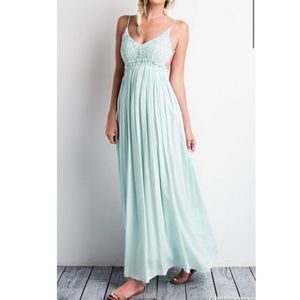 Beautiful crochet backless maxi dress!